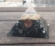 Load image into Gallery viewer, Extra Large (70-75mm) BLACK TOURMALINE Orgone Gemstone Pyramid X-Large Pyramid Orgone