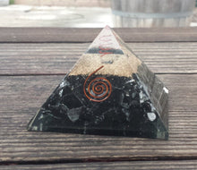 Load image into Gallery viewer, Extra Large (70-75mm) BLACK TOURMALINE Orgone Gemstone Pyramid X-Large Pyramid Orgone