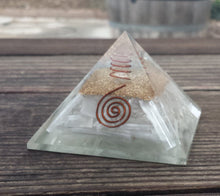 Load image into Gallery viewer, Extra Large (70-75mm) SELENITE Orgone Gemstone Pyramid X-Large Pyramid Orgone
