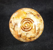 Load image into Gallery viewer, Medium (40-50mm) PEACH AVENTURINE Orgone Gemstone Sphere Orgone Sphere