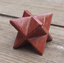 Load image into Gallery viewer, Large (50mm) RED JASPER Natural Gemstone Merkaba Star (One)