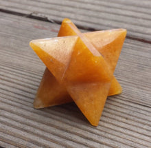 Load image into Gallery viewer, Large (50mm) GOLDEN QUARTZ Natural Gemstone Merkaba Star (One)