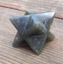 Load image into Gallery viewer, Large (50mm) MOSS AGATE Natural Gemstone Merkaba Star (One)