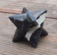 Load image into Gallery viewer, Large (50mm) SOLOMON AGATE Natural Gemstone Merkaba Star (One)