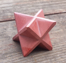 Load image into Gallery viewer, Large (50mm) MOOKAITE JASPER Natural Gemstone Merkaba Star (One)
