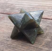 Load image into Gallery viewer, Large (50mm) LABRADORITE Natural Gemstone Merkaba Star (One)