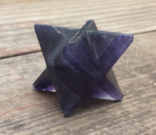 Load image into Gallery viewer, Large (50mm) FLUORITE Natural Gemstone Merkaba Star (One)