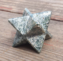 Load image into Gallery viewer, Large (50mm) TREE AGATE Natural Gemstone Merkaba Star (One)