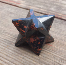 Load image into Gallery viewer, Large (50mm) MAHOGANY OBSIDIAN Natural Gemstone Merkaba Star (One)