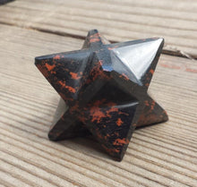 Load image into Gallery viewer, Large (50mm) MAHOGANY OBSIDIAN Natural Gemstone Merkaba Star (One)