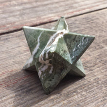 Load image into Gallery viewer, Large (50mm) VASONITE (VESUVIANITE) Natural Gemstone Merkaba Star (One)