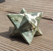 Load image into Gallery viewer, Large (50mm) VASONITE (VESUVIANITE) Natural Gemstone Merkaba Star (One)