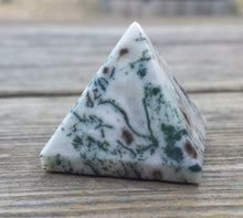 Load image into Gallery viewer, TREE AGATE natural Medium gemstone crystal pyramid 27-30mm