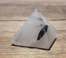 Load image into Gallery viewer, TOURMALATED QUARTZ natural small gemstone crystal pyramid 20-22