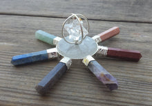 Load image into Gallery viewer, 7 CHAKRA SPINNING MERKABA Energy Generator Natural Gemstone