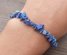 Load image into Gallery viewer, LAPIS LAZULI Natural Stone Gemstone Stretchy Chip Bracelet
