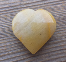 Load image into Gallery viewer, NATURAL YELLOW JADE Gemstone Puffy Heart 30-35mm