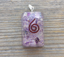 Load image into Gallery viewer, ORGONE AMETHYST Gemstone Rectangle Pendant Orgone (One)