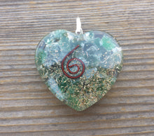Load image into Gallery viewer, ORGONE JADE Gemstone Heart Shaped Pendant Orgone (One)