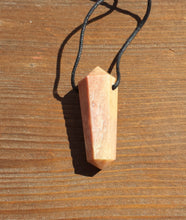 Load image into Gallery viewer, PEACH MOONSTONE Crystal Point Pendant With Adjustable Cord Stone Natural Gemstone