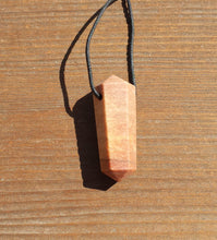 Load image into Gallery viewer, PEACH MOONSTONE Crystal Point Pendant With Adjustable Cord Stone Natural Gemstone