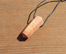 Load image into Gallery viewer, PEACH MOONSTONE Crystal Point Pendant With Adjustable Cord Stone Natural Gemstone