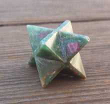 Load image into Gallery viewer, GEMSTONE MERKABA STAR Natural Ruby In Fuchsite (One)