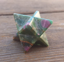 Load image into Gallery viewer, GEMSTONE MERKABA STAR Natural Ruby In Fuchsite (One)