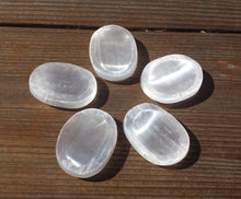Load image into Gallery viewer, SELENITE Worry Stone Natural Stone Hand Carved Gemstone Worry Stone