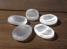 Load image into Gallery viewer, SELENITE Worry Stone Natural Stone Hand Carved Gemstone Worry Stone