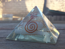Load image into Gallery viewer, Large (50-55mm) SELENITE Orgone Gemstone Pyramid Large Pyramid Orgone