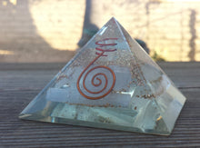 Load image into Gallery viewer, Large (50-55mm) SELENITE Orgone Gemstone Pyramid Large Pyramid Orgone