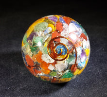 Load image into Gallery viewer, MEDIUM (40-50mm) 7 CHAKRA Mixed Stone Orgone Gemstone Sphere Orgone Sphere