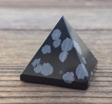 Load image into Gallery viewer, SNOWFLAKE OBSIDIAN natural small gemstone crystal pyramid 20-22