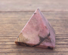 Load image into Gallery viewer, RHODONITE natural small gemstone crystal pyramid 20-22