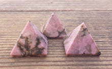 Load image into Gallery viewer, RHODONITE natural small gemstone crystal pyramid 20-22