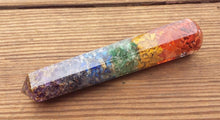 Load image into Gallery viewer, NATURAL ORGONE  7 CHAKRA layered Faceted Gemstone Massage Wand Stone Crystal Wand