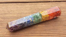 Load image into Gallery viewer, NATURAL ORGONE  7 CHAKRA layered Faceted Gemstone Massage Wand Stone Crystal Wand