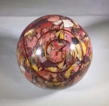 Load image into Gallery viewer, LARGE (60-70mm) MOOKAITE JASPER Orgone Gemstone Sphere Orgone Sphere