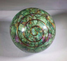 Load image into Gallery viewer, Large (60-70mm) RUBY IN FUCHSITE stone Orgone Gemstone Sphere Orgone Sphere
