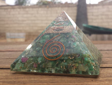 Load image into Gallery viewer, Extra Large (70-75mm) RUBY IN FUCHSITE Orgone Gemstone Pyramid X-Large Pyramid Orgone