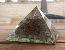 Load image into Gallery viewer, Extra Large (70-75mm) LABRADORITE Orgone Gemstone Pyramid X-Large Pyramid Orgone