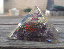 Load image into Gallery viewer, Extra Large (70-75mm) AMETHYST Orgone Gemstone Pyramid X-Large Pyramid Orgone