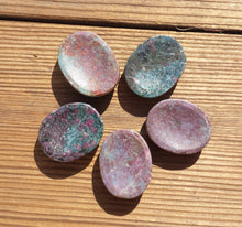 Load image into Gallery viewer, RUBY IN KYANITE Worry Stone Natural Stone Hand Carved Gemstone Worry Stone