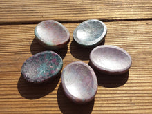 Load image into Gallery viewer, RUBY IN KYANITE Worry Stone Natural Stone Hand Carved Gemstone Worry Stone
