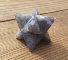 Load image into Gallery viewer, Large (50mm) BLUE AVENTURINE Natural Gemstone Merkaba Star (One)