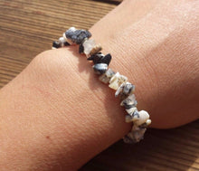 Load image into Gallery viewer, Natural DENDRITE OPAL Stone Gemstone Stretchy Chip Bracelet