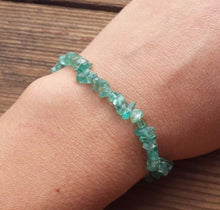 Load image into Gallery viewer, Natural APATITE Stone Gemstone Stretchy Chip Bracelet