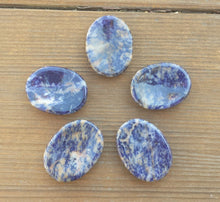 Load image into Gallery viewer, SODALITE Worry Stone Natural Stone Hand Carved Gemstone Worry Stone