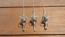 Load image into Gallery viewer, Natural LABRADORITE Gemstone 3 Stone Merkaba Spinning Star Faceted Pendulum